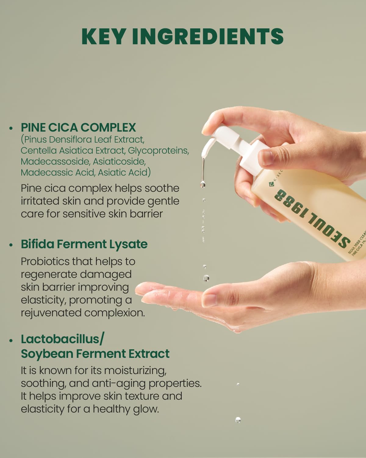 KSECRET SEOUL 1988 Cleansing Oil  Pine Cica 1% + Probiotics [200ml]